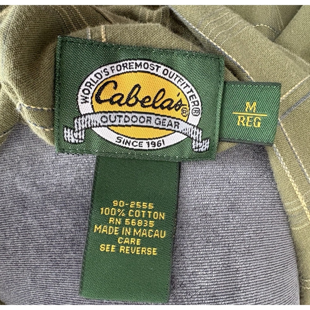 Vintage Cabella's Outfitters Series Men's Medium Short Sleeve Shirt Green‎ ECU - Picture 3 of 9